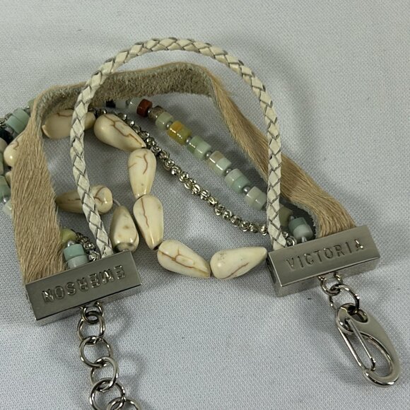 Victoria Emerson Boho Cuff Bracelet Shells Silver Tone Multistrand Layered Boho - Picture 10 of 11